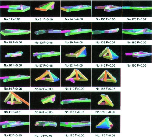 Figure WN17.2 - Robots with diverse ways of “walking” evolved by selection between alternative designs.